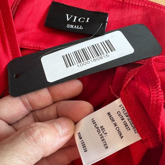 Vici Womens Midi Satin Floral Knot Draped Skirt SMALL in Red - Picture 7 of 9